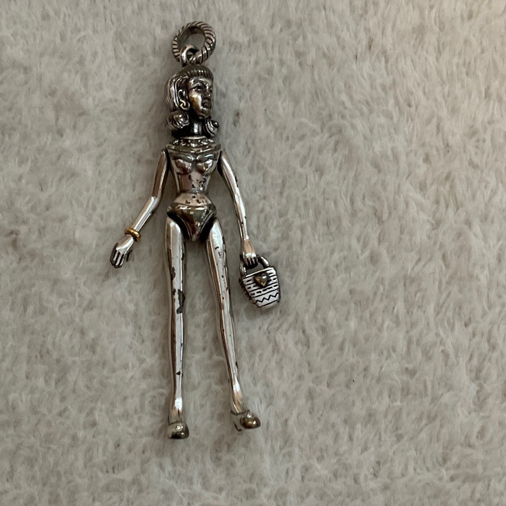Silver Figurine Brooch